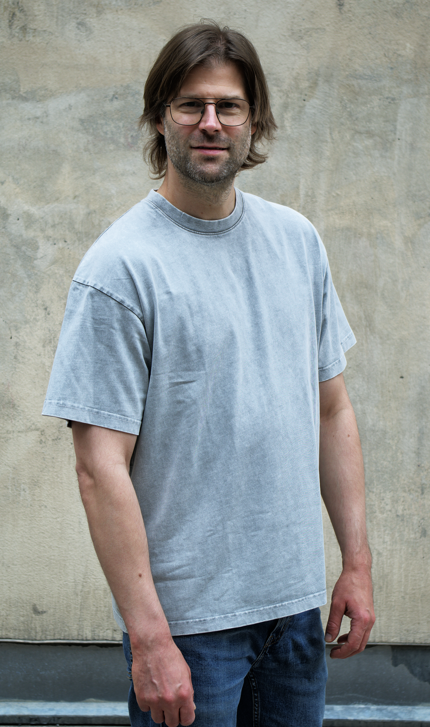Snow Washed Oversized Cotton T-Shirt